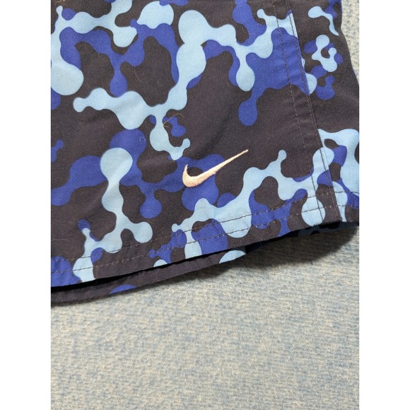 Nike Mens Blue Camo Swim Trunks Board Shorts Elastic Waist Mesh Lined Size L - Picture 2 of 6